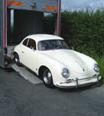 Unloading a Porsche 356